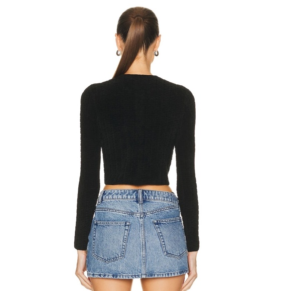 ALEXANDER WANG Crop Snap Front Cardigan  Size : M Color : Black - Picture 3 of 5